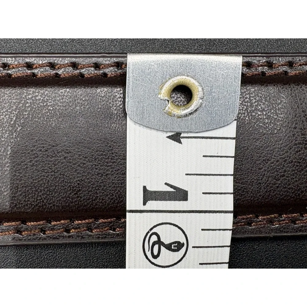 Brown Leather Genuine Belt Men's Sz 36 Silver Buckle Mahogany Brown GUC